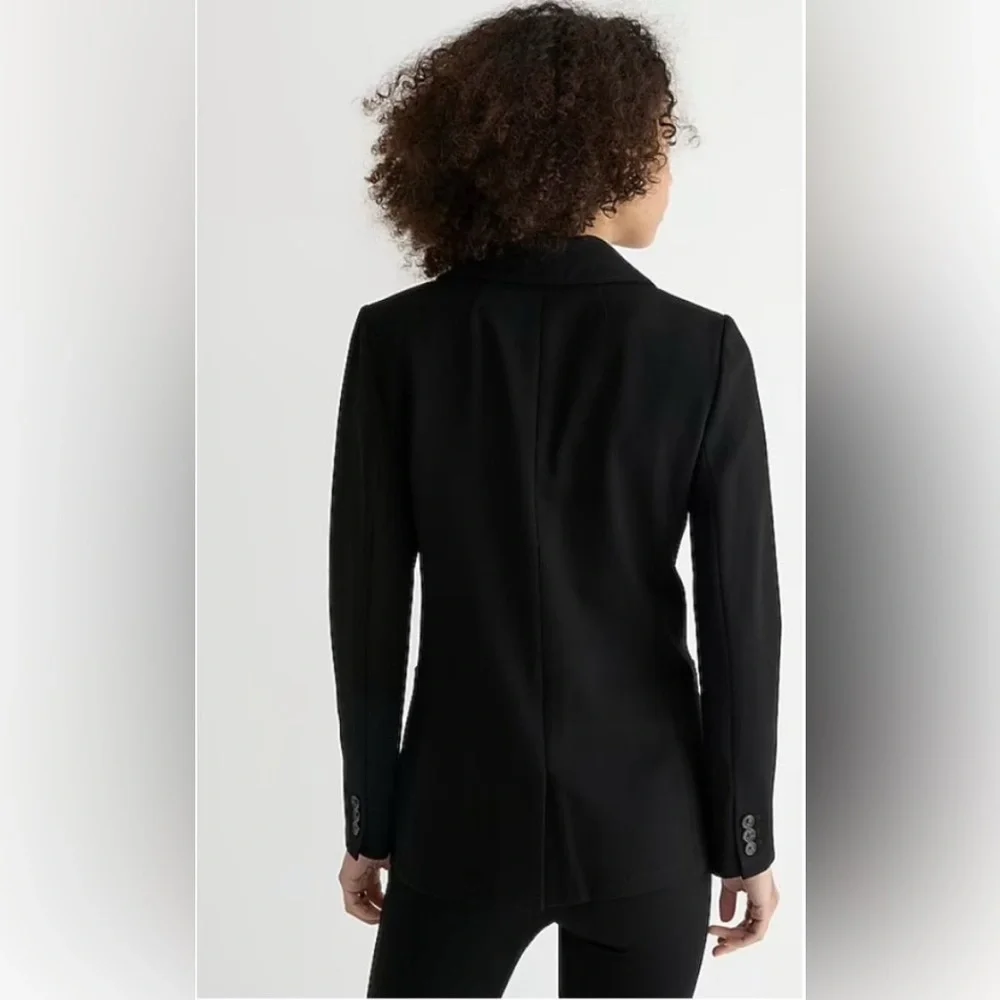 J. Crew x Mario Bellucci Luxe Italian Ponte Blazer Black Classic Tailored Chic